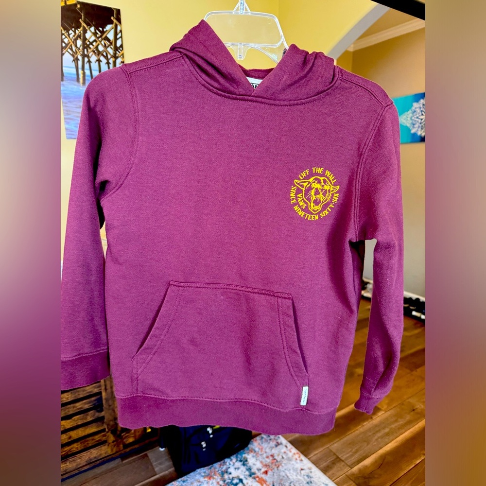 Burgundy Vans off the wall hoodie Small